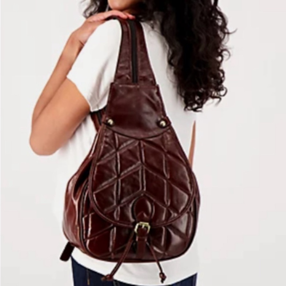 Patricia Nash - Quilted Oil Waxed Leather Itala Saddle Sling Bag - Brown - Picture 8 of 12